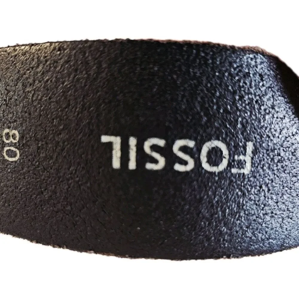 Fossil Black Leather Belt Size 32